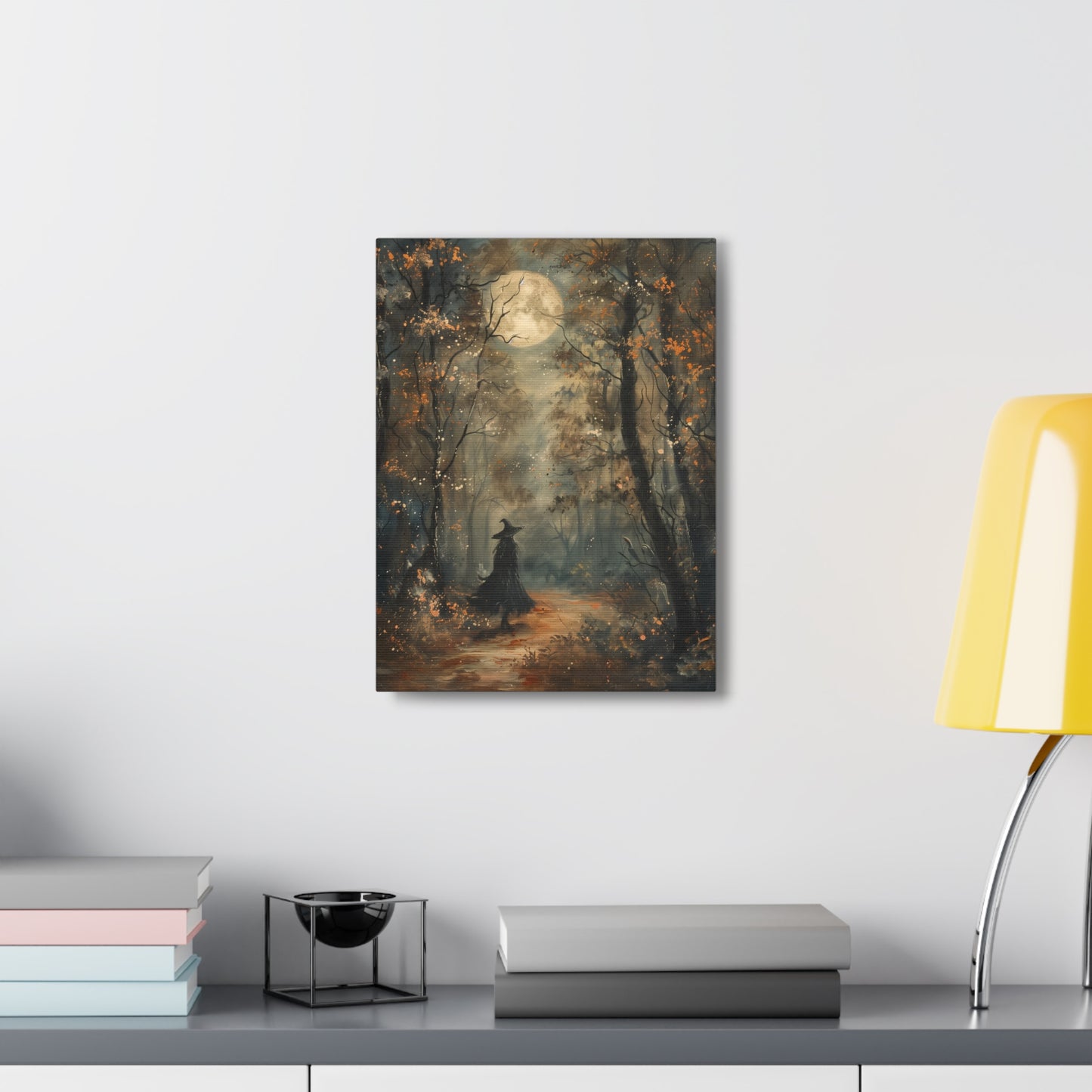 Witch in Forest Canvas Wall Art