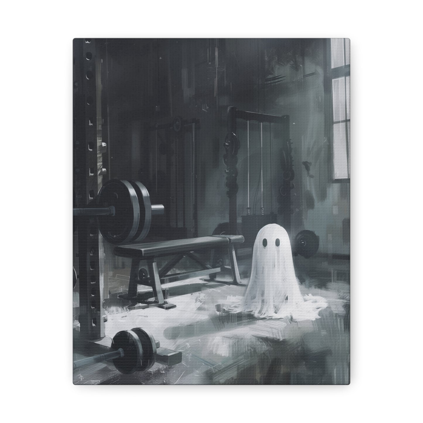 Ghost At The Gym Canvas Wall Art