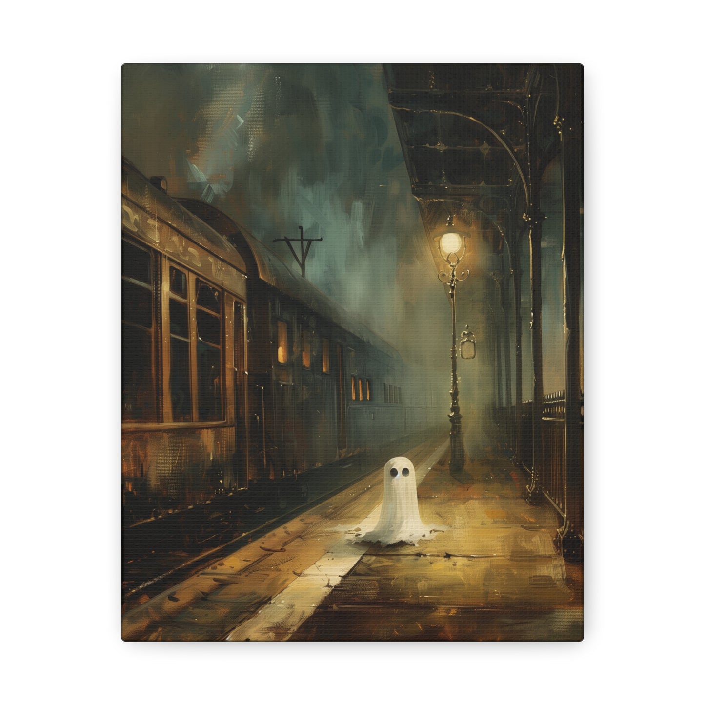 Ghost At The Station Canvas Wall Art