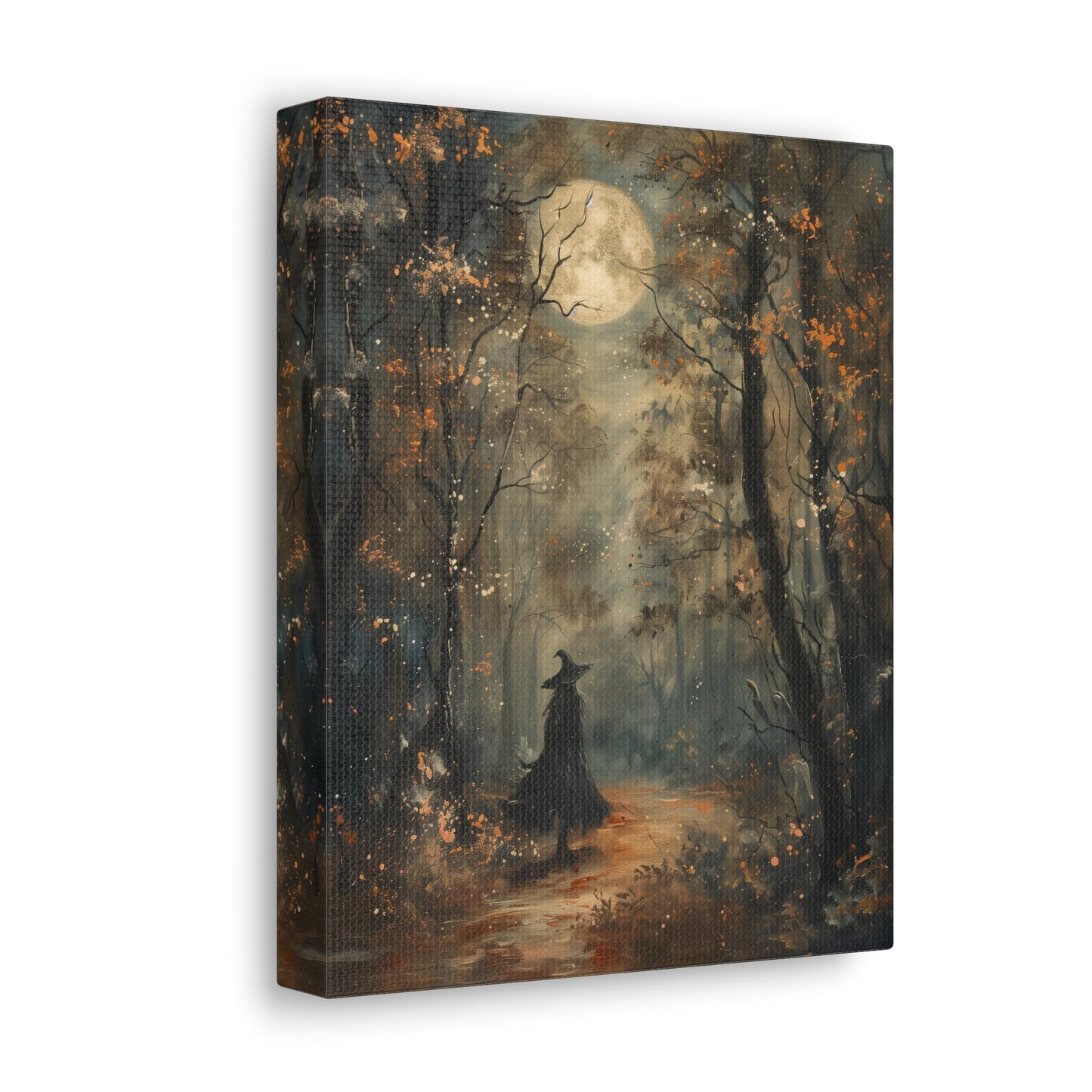 Witch in Forest Canvas Wall Art