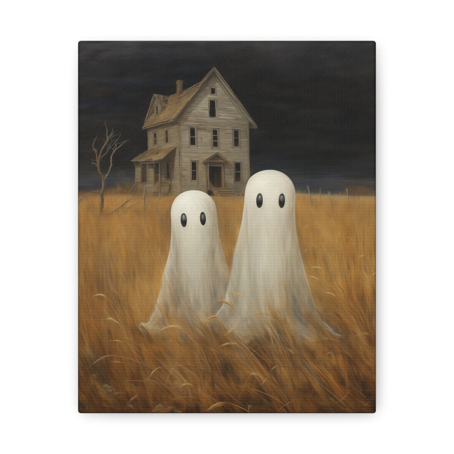 Ghosts in Wheat Field Canvas Wall Art