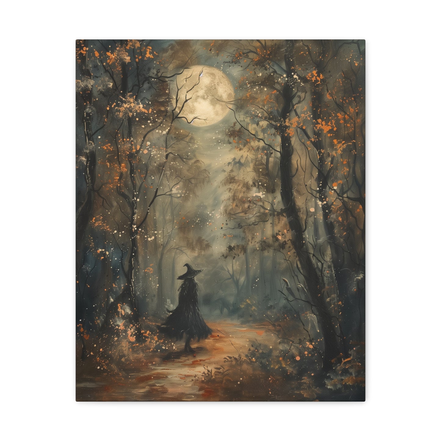 Witch in Forest Canvas Wall Art