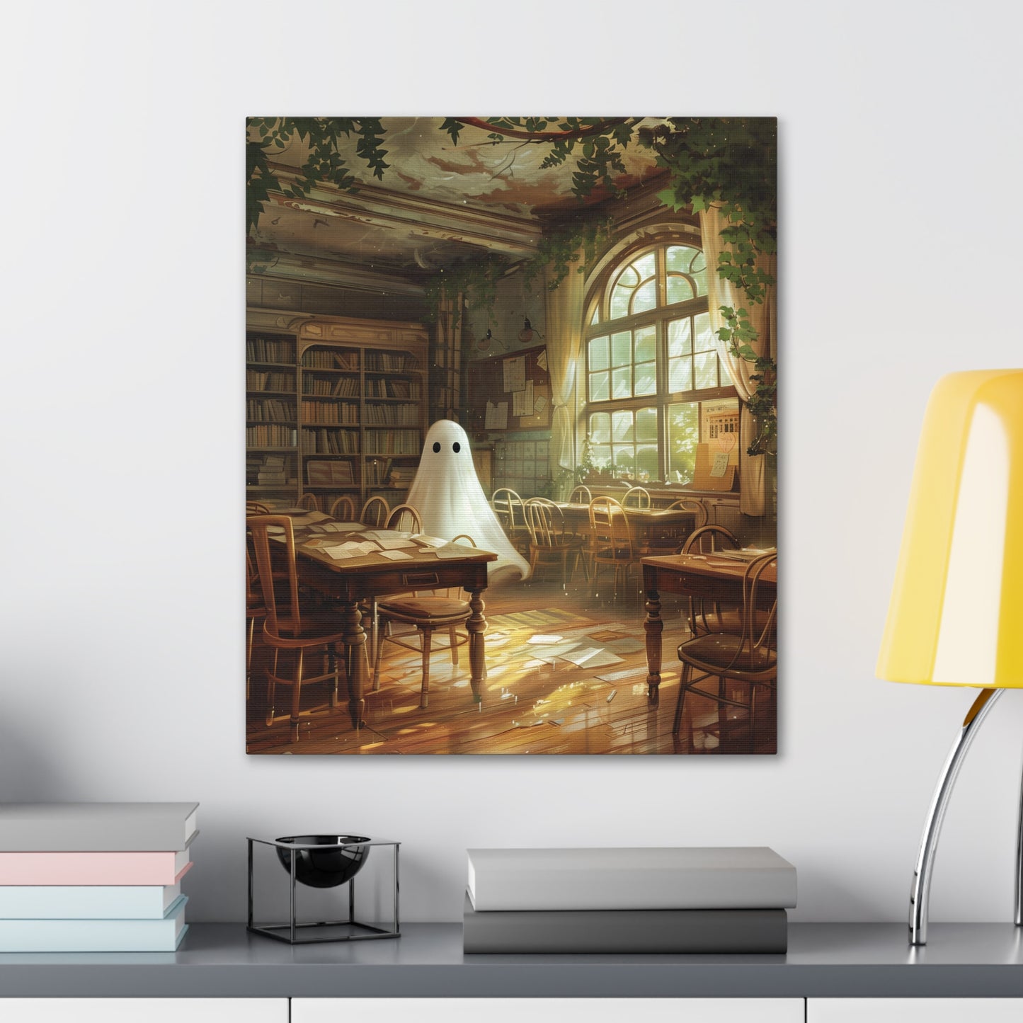 Ghost In Classroom Canvas Wall Art