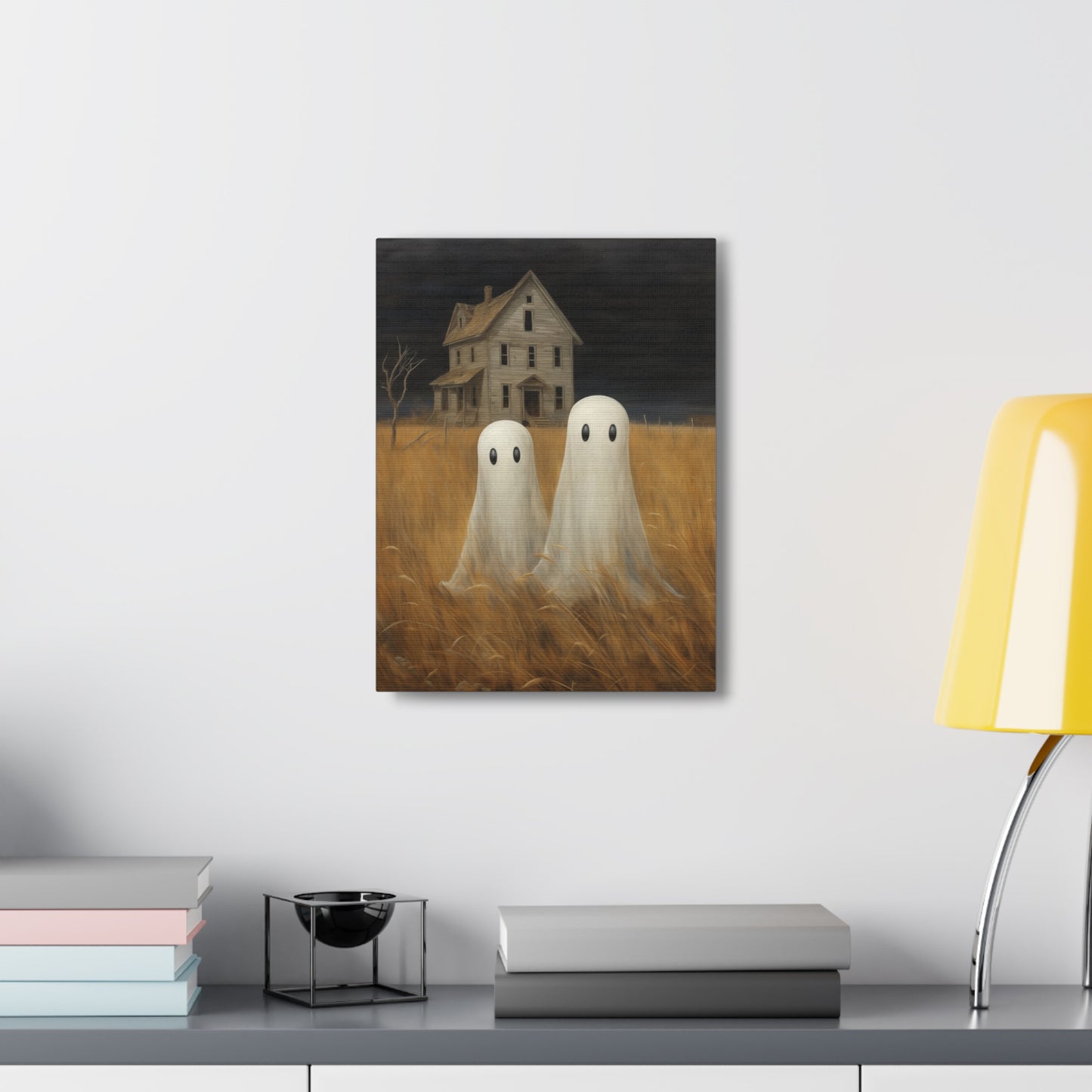 Ghosts in Wheat Field Canvas Wall Art