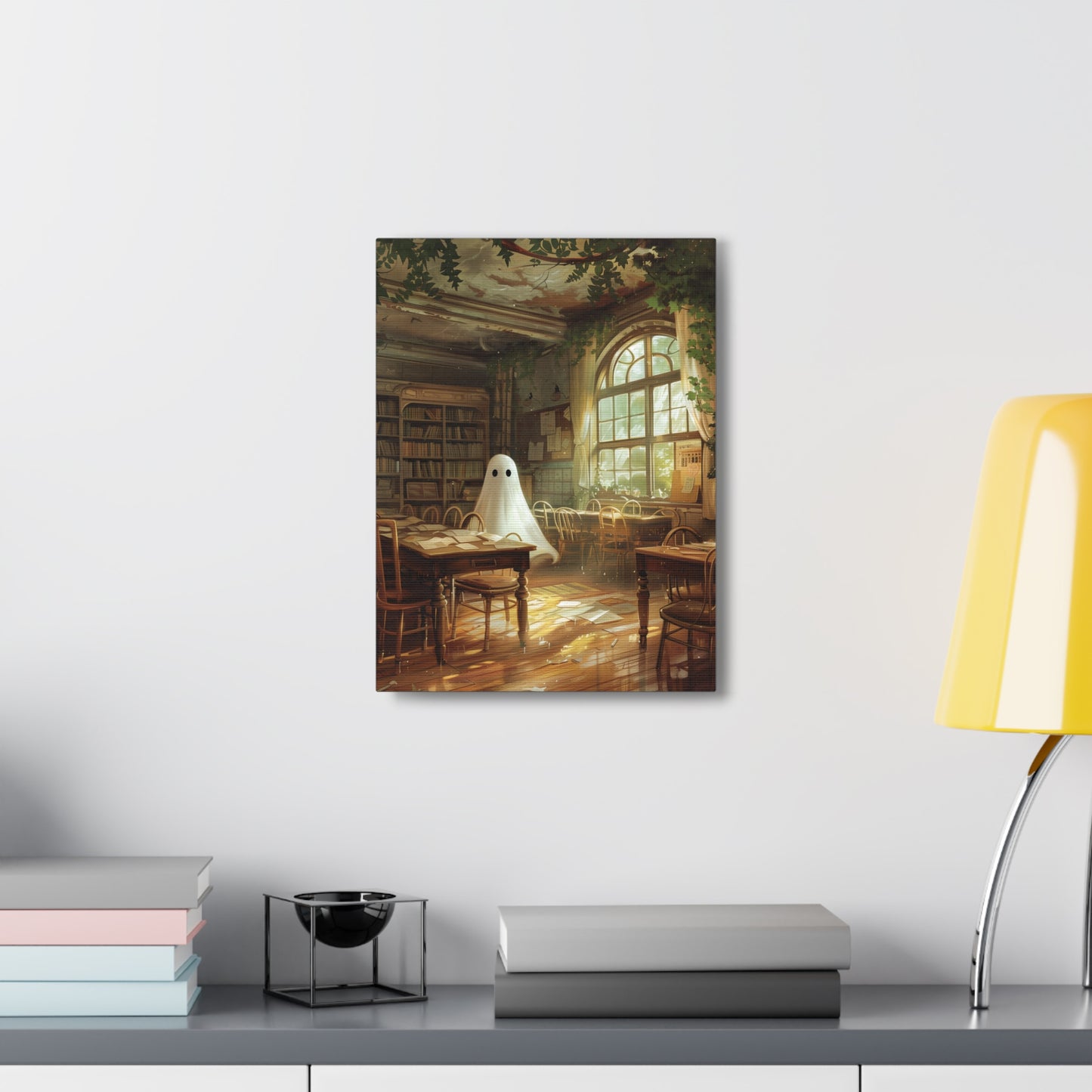 Ghost In Classroom Canvas Wall Art