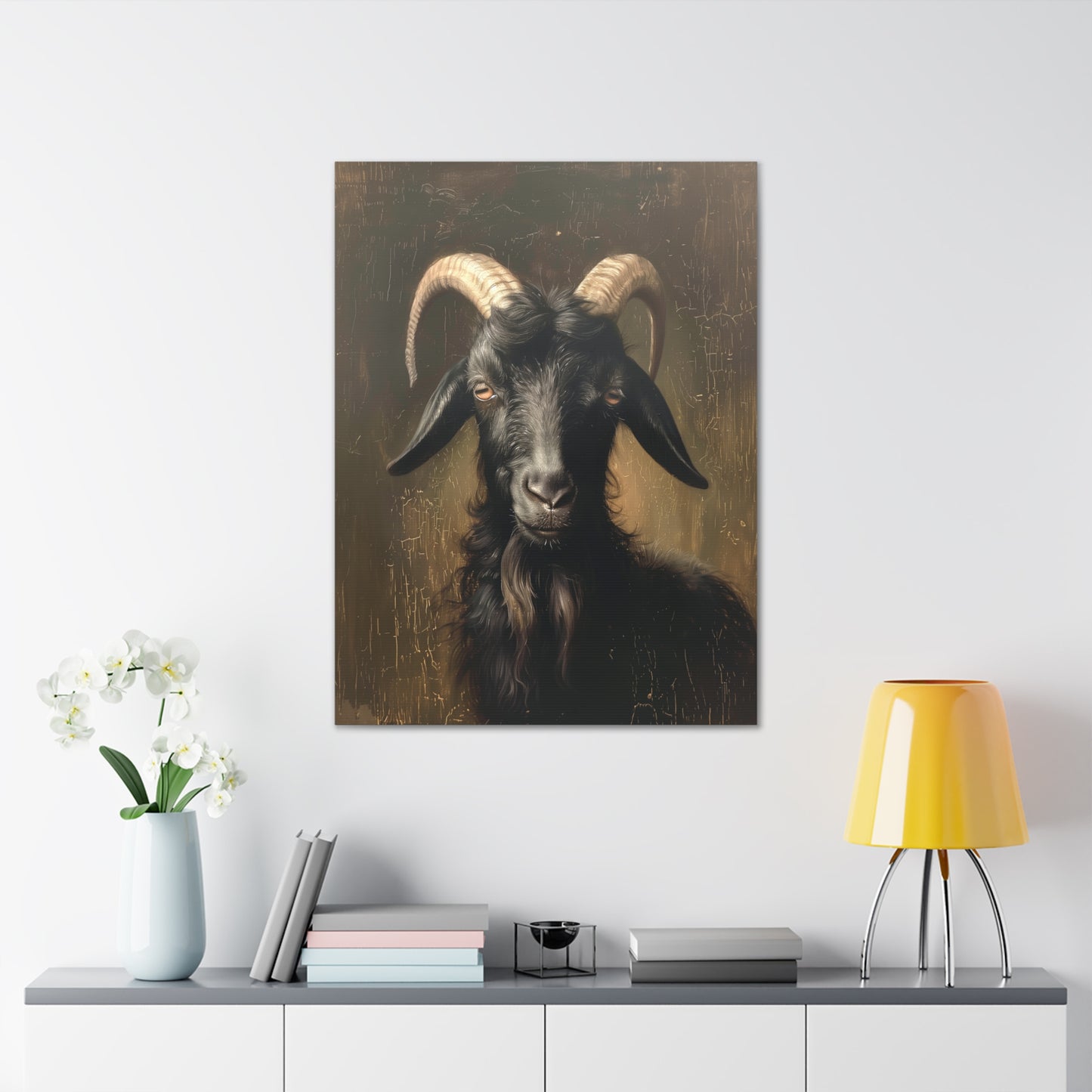 Black Phillip Goat Canvas Wall Art