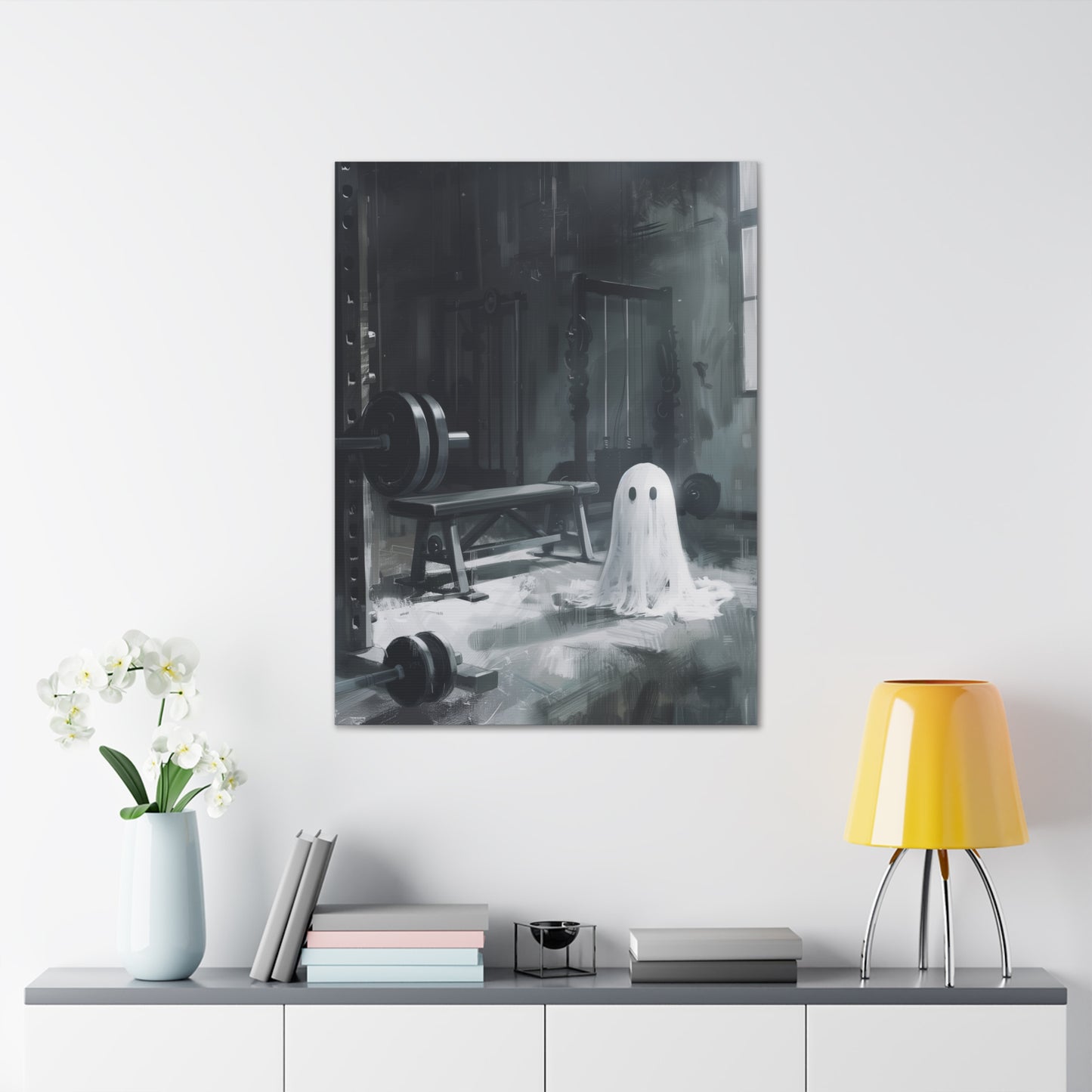 Ghost At The Gym Canvas Wall Art