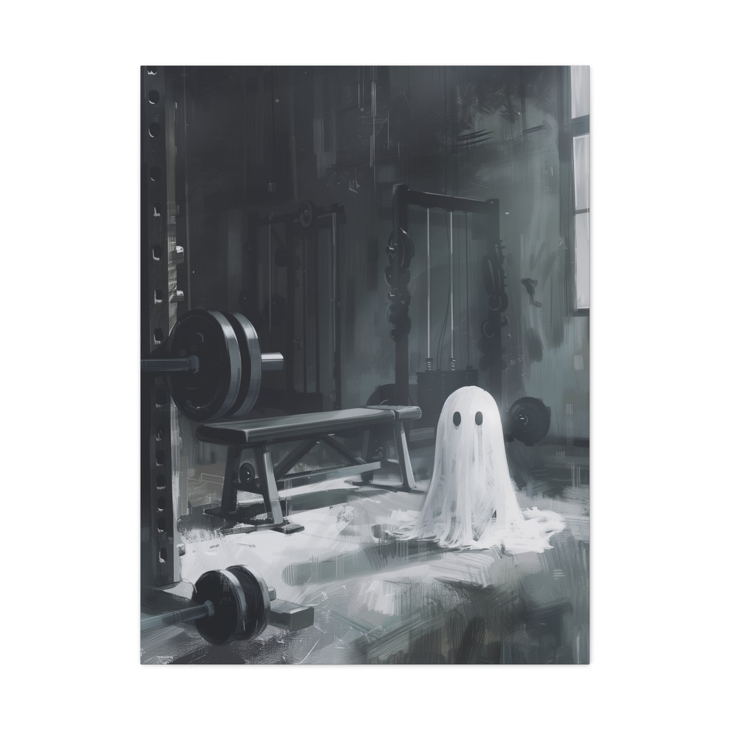 Ghost At The Gym Canvas Wall Art