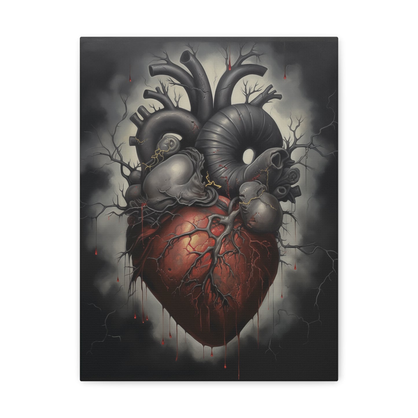 Black Heart Canvas Print Wall Art