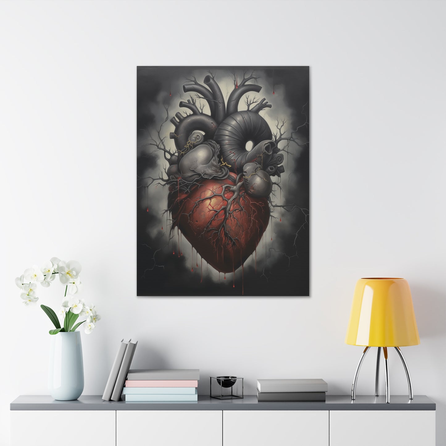 Black Heart Canvas Print Wall Art