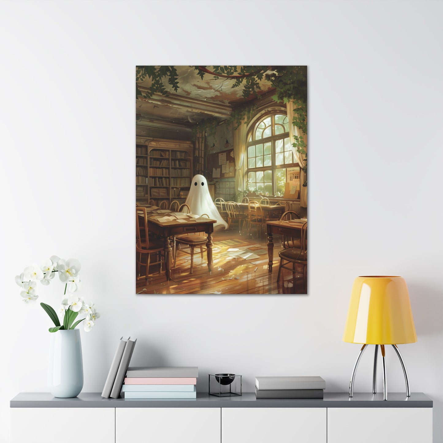 Ghost In Classroom Canvas Wall Art