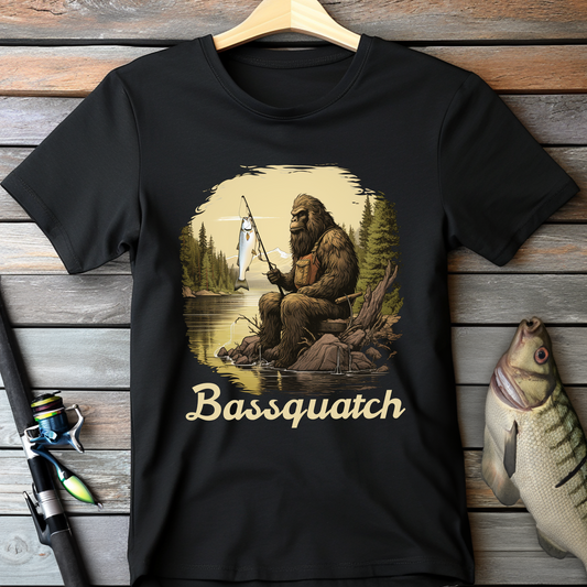 Bassquatch Bigfoot Fishing Shirt