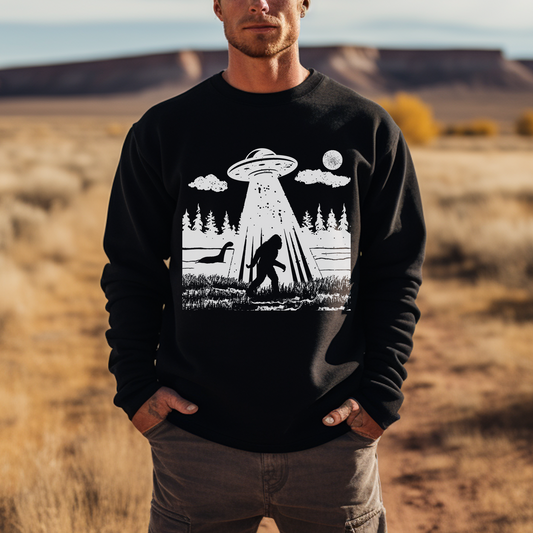 Bigfoot Lochness UFO Crewneck Sweater