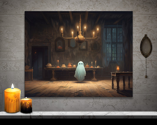 Ghost Dining Canvas Wall Art Halloween Decor