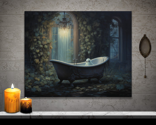 Ghost in Bathtub Wall Art Halloween Decor