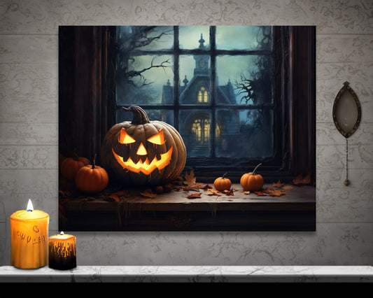 Jack O Lantern Canvas Wall Art Halloween Decor