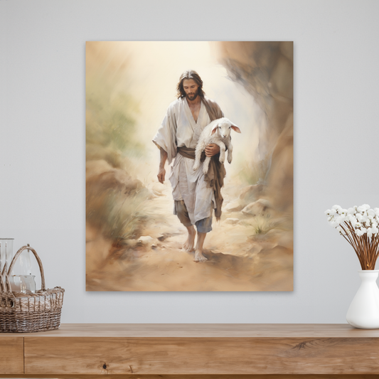 Jesus Holding The Lost Lamb Christian Wall Art