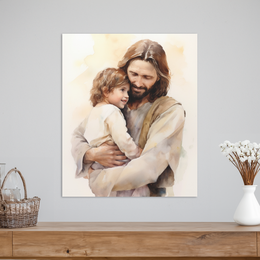 Jesus Hugging Child Christian Wall Art