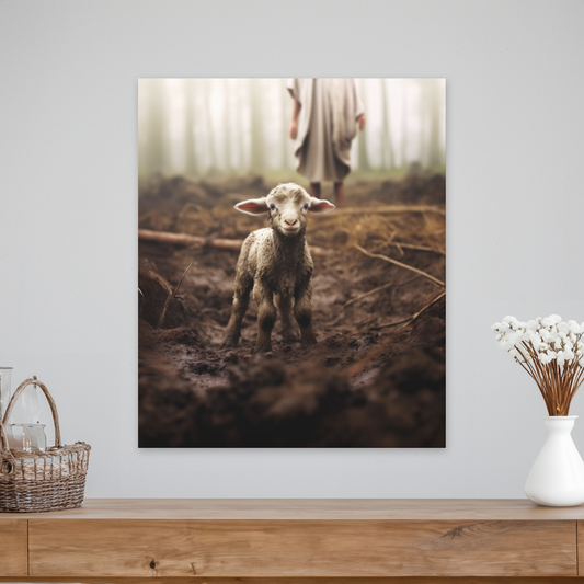 Jesus Finding Lost Lamb Christian Wall Art