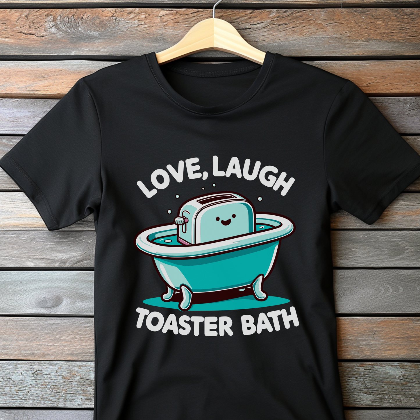 Love Laugh Toaster Bath Shirt