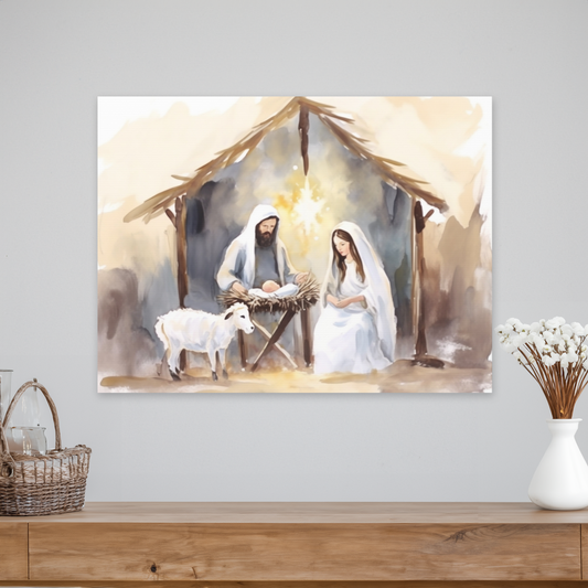 Nativity Christmas Painting Christian Wall Art